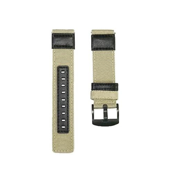 Til Garmin Venu 2 Plus 20 mm Canvas slidbestandigt urbånd Khaki