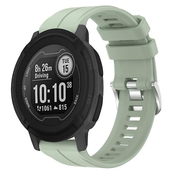 Til Garmin Instinct 2 22 mm ensfarvet silikoneurrem Light Green
