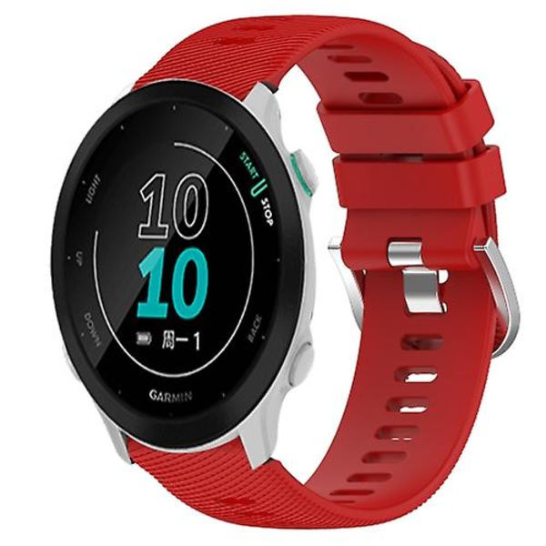Til Garmin Forerunner 158 20mm ensfarvet blød silikone urrem Red