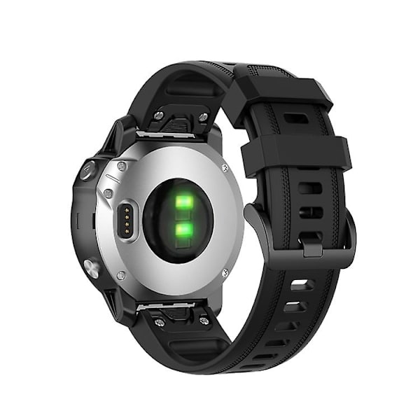 Til Garmin Fenix ​​6s 20mm Quick Release Official Texture Armbåndsurrem med plastikknap Black