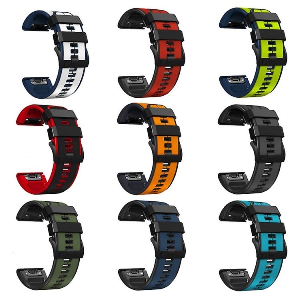 Garmin Tactix 7 Pro 22 mm:n silikoni- watch ranneke Red-Black