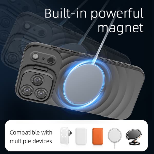 MagSafe-deksel for iPhone 17 Pro Max med linsebrakett (blå)