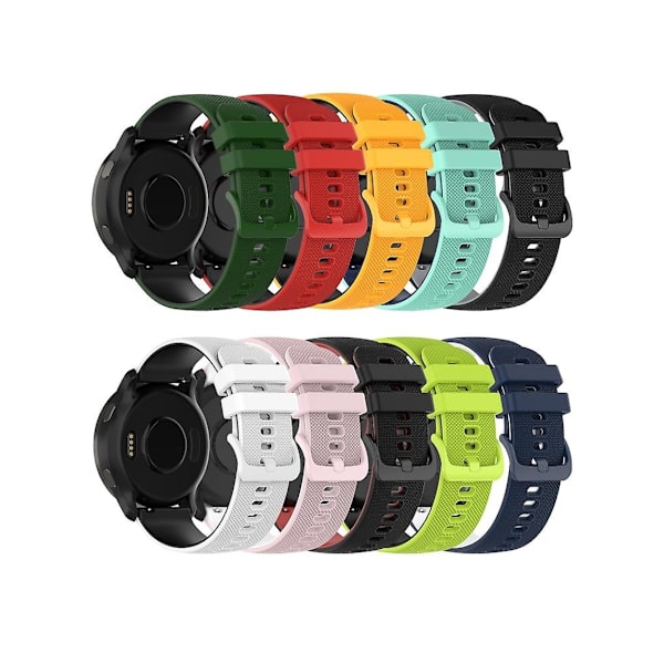 Rem til Garmin Forerunner 645 Music 20Mm To-farvet ternet silikoneurrem Rød-sort