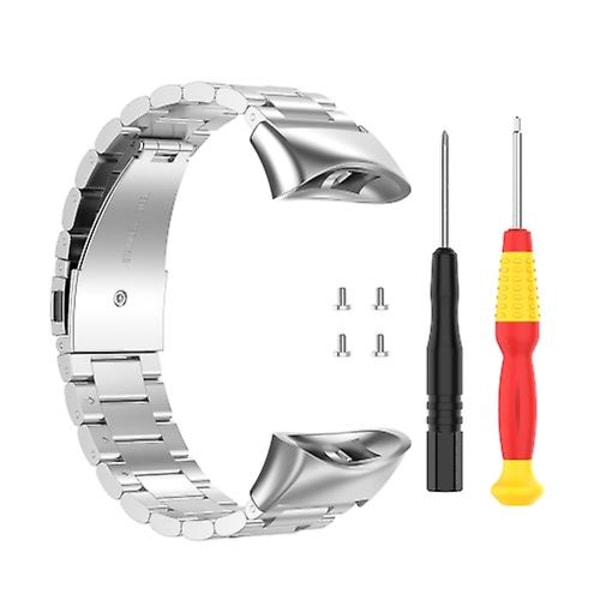 För Garmin Forerunner 45 / 45s / Swim 2 Universal Three Beads Watch i rostfritt stål Silver