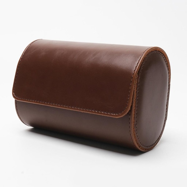 2 Slot Watch Roll Case Klassisk Brun Svart Stor storlek Lämplig för armbandsur Brown
