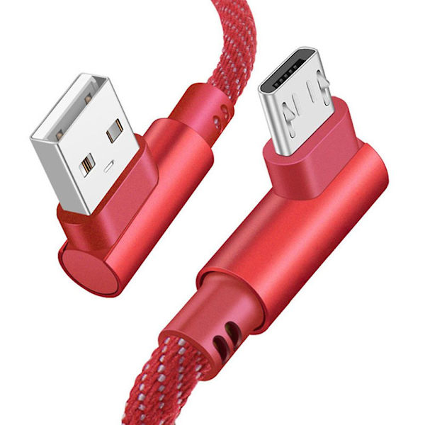 2 stk Micro USB-kabel lader hurtigladekabel ledning til Samsung Android mobiltelefon Black