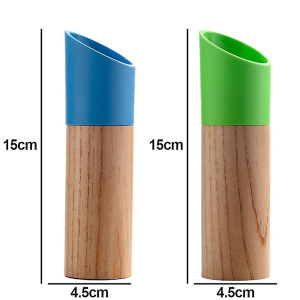 Suola- ja set, manuaalinen puupippurimylly ja suolamylly säädettävällä karkeudella blue   green