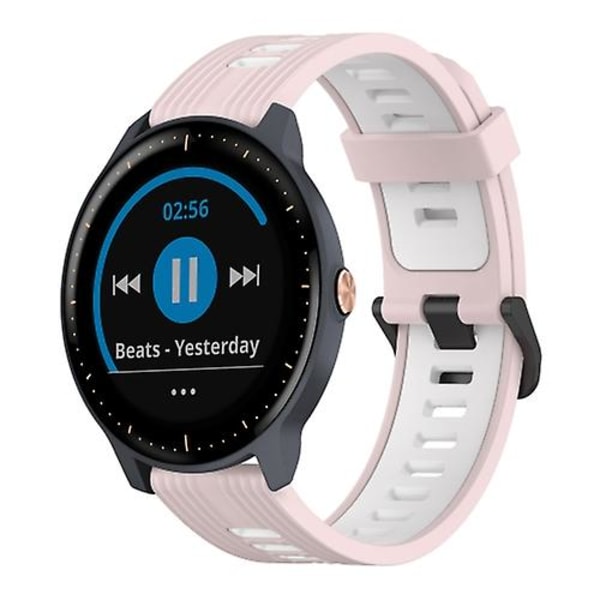 Til Garmin Vivoactive 3 Music 20 mm lodret mønster tofarvet silikoneurrem Pink-White