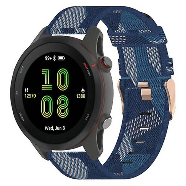 Til Garmin Venu 2 22mm nylonvævet urrem Blue