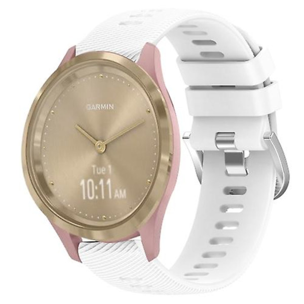 För Garmin Vivomove 3s 18mm enfärgad watch White