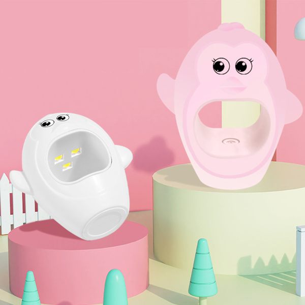Mini Bärbar Pingvinformad LED-Nagellampa 8W Vit SIURN
