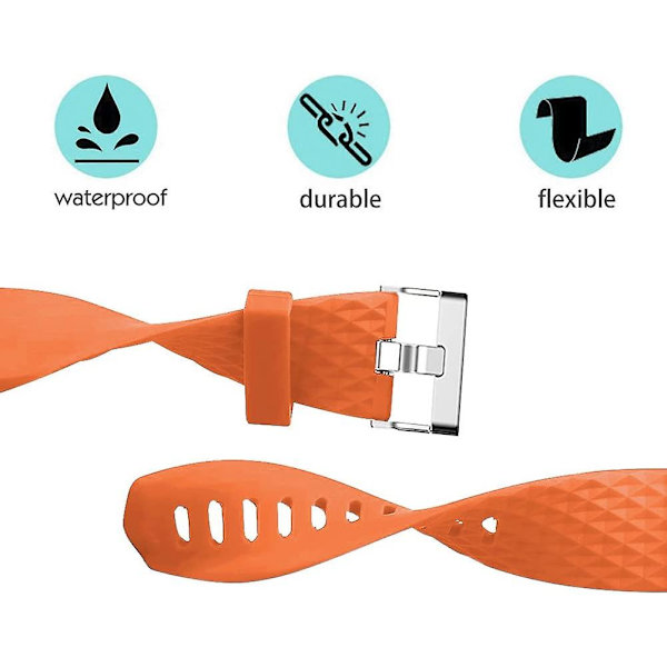 Udskiftningsbånd, der er kompatible med Fitbit Charge 2, Classic & Special Edition justerbare sportsarmbånd orange Small