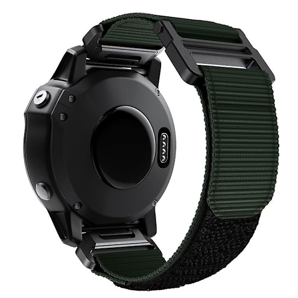 Garmin Fenix 6x / 5x 26mm:n koukku- ja silmukkakiinnitteinen nailoninen rannekello ZXN Army Green