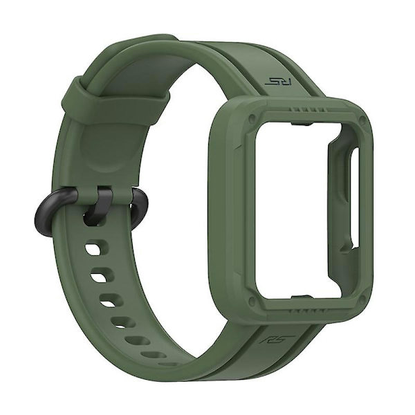 Xiaomi Redmi Watchmi Watch 2/Mi Watch Lite/Mi Watch Lite 2 -rannekke rannekkeella ja kellokuorella Dark green