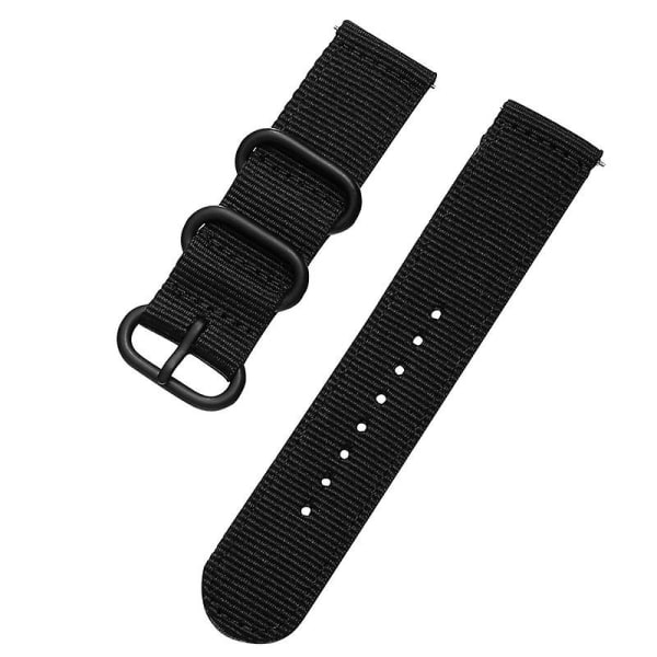 20 mm 22 mm rem för Samsung Watch Galaxy 4/3/46 mm/active 2/gear S3/amazfit Nylon Watchband Armband Huawei Gt/2/2e/3/ pro Band black 18mm