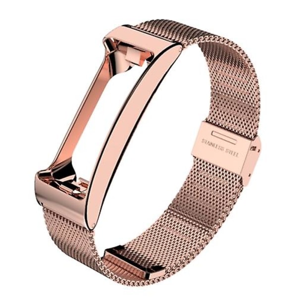 For Fitbit Inspire Hr Mijobs Milan Buckle klokkerem i rustfritt stål Rose Red