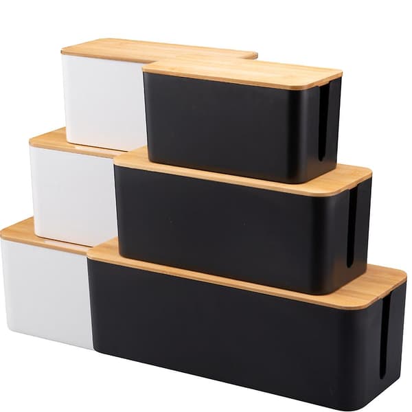 Kabelhanteringsbox Medium organizer för förlängningssladd Power Stripe Surge Protector Wire Management Organizer Black L