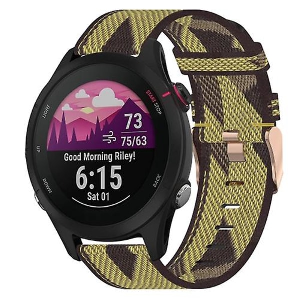 For Garmin Forerunner 255s 18mm nylon vevd klokkerem Yellow