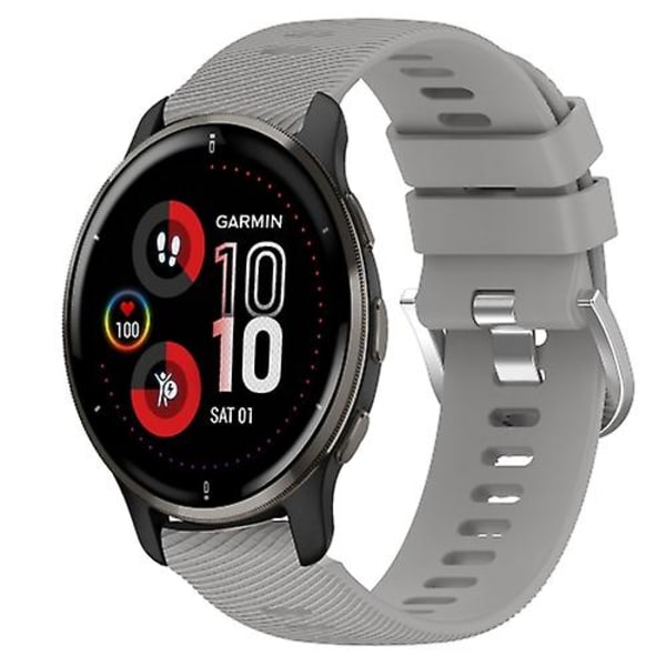 For Garmin Venu 2 Plus 20 mm ensfarget myk silikonklokkerem Grey