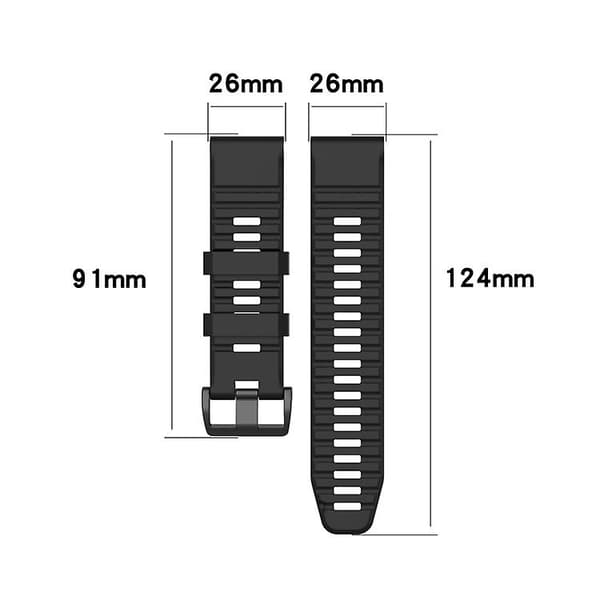 Til Garmin Fenix ​​7x 26 mm ensfarvet silikone Quick Release Urrem Lake Blue