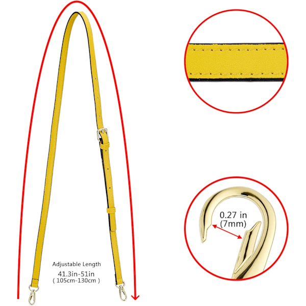 Skulderveske med justerbar lærrem yellow