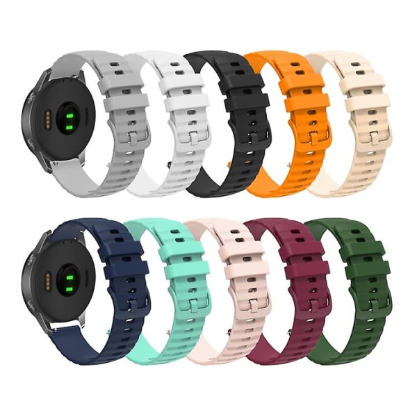 For Garminmove Luxe 20 mm bølget punktmønster ensfarget silikonklokkebånd White