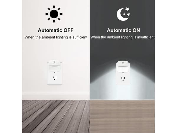 4-pack vägglampor med ljussensor, LED-nattlampor för barn och vuxna
