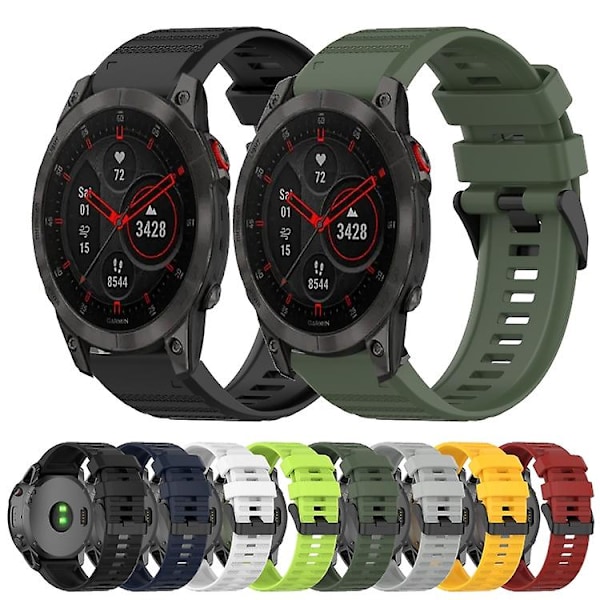 Til Garmin Epix Gen 2 22 mm horisontal tekstur silikone urrem med værktøj til fjernelse White