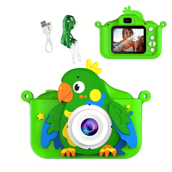 Børnekamera 48MP Dual Camera Mini digitalkamera til 3-12 årige grøn