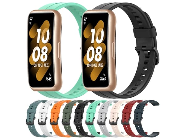 Enfärgad silikonrem för smartklocka till Huawei Strap 7 (vit)