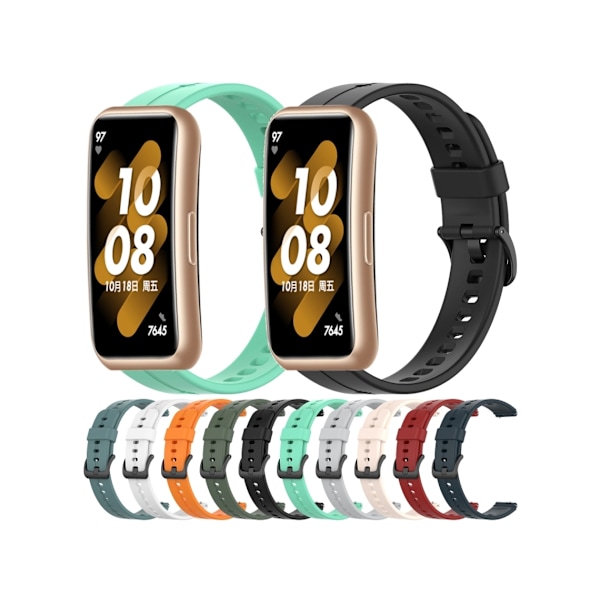 Solid Color Silikon Smartwatch Rem for Huawei Strap 7 (Hvit)