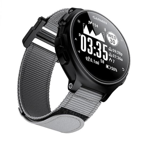For Garmin Forerunner 735xt Hook And Loop Festener Nylon Watch Band Grey