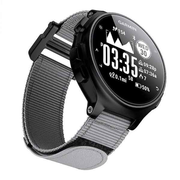 Til Garmin Forerunner 735xt Hook And Loop Fastener Nylon Watch Band Grey
