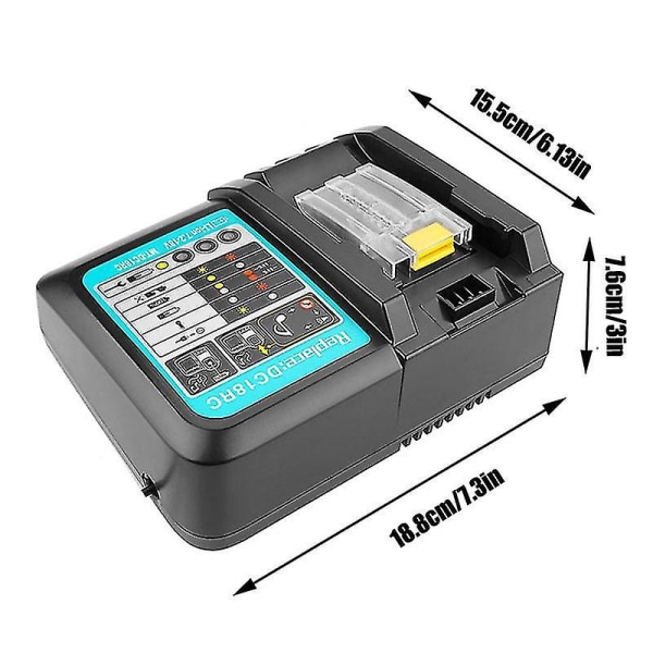 Batteriladdare För Makita 14.4v 18v Batteri Bl1830 Bl1430 Dc18rc Dc18ra Eu Plug 3a 1a Laddare 3A charger