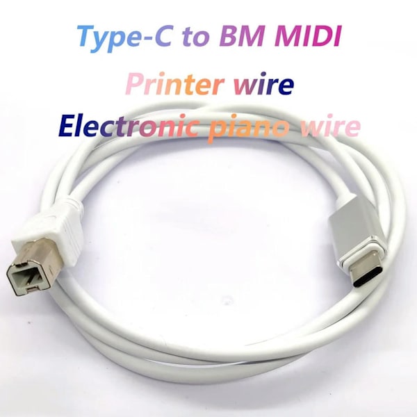 Feylan USB C-adapter til type B type C til USB B OTG MIDI-kabel til Android til elektronisk musikinstrument MIDI digitalt klaver lyd 1.5m Type-C