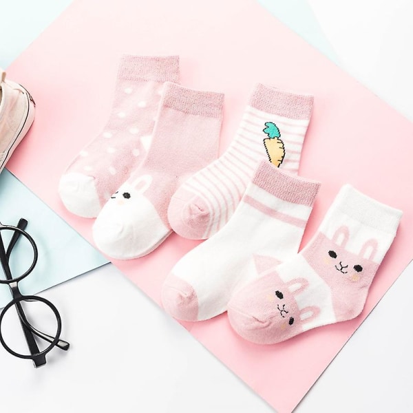 5 par paket med tecknade print baby Soft Strip Stretch Golvstrumpor style3
