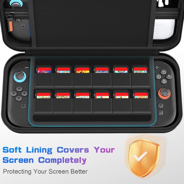 Bärbar förvaringsväska för Nintendo Switch 2 med 24 spelkortsfack