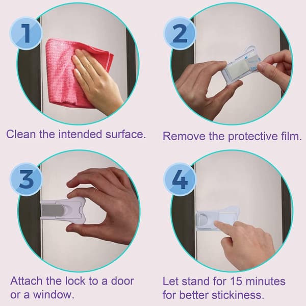 Monitoiminen vauvan turvalukko liukuovelle, 2 kpl