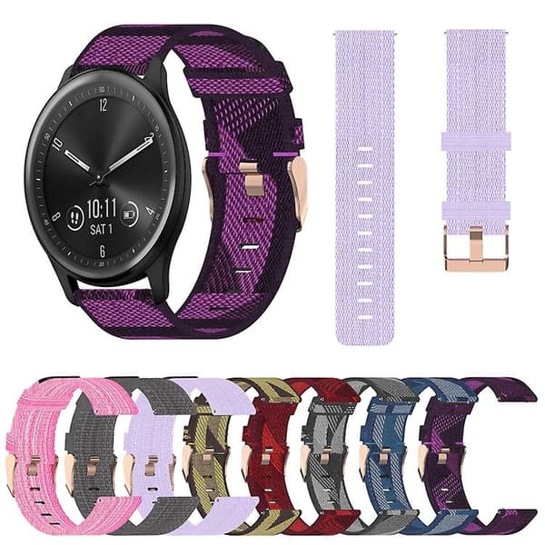 Til Garmin Vivomove 20 mm nylonvævet urrem Grey