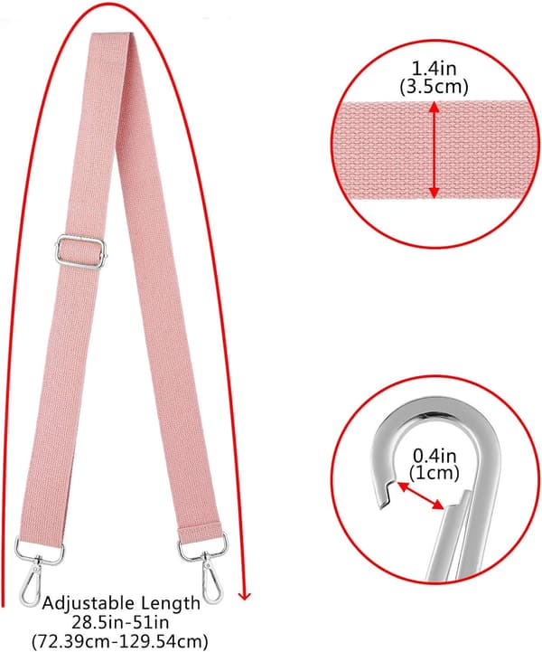Bred justerbar skulderrem pink