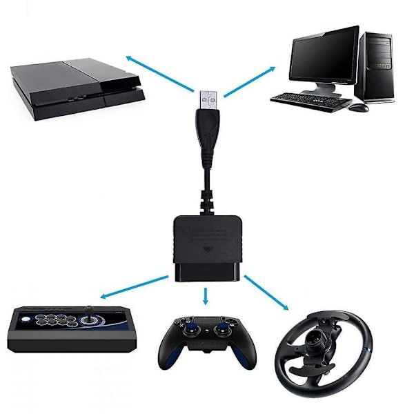 Controller Adapter Playstation 2 Til Usb Til Playstation 3 Og Pc Konverterkabel Til Brug Med Ps2 Til Ps3 Spilkonverter
