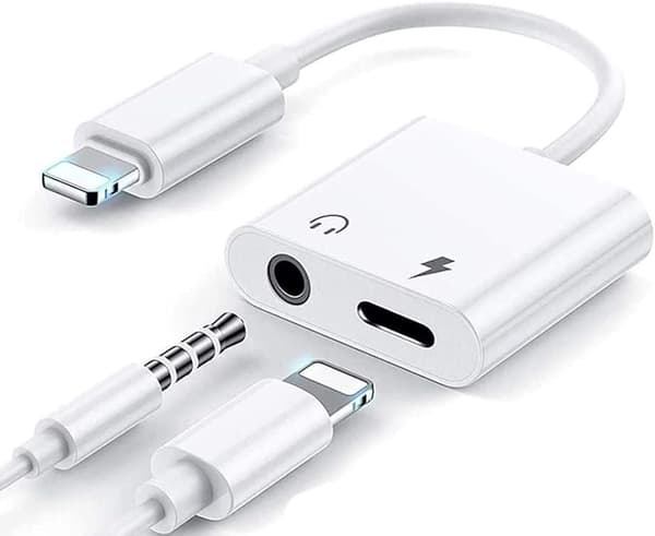 IPhone kuulokeadapteri 2 in 1 Lightning - 3,5 mm