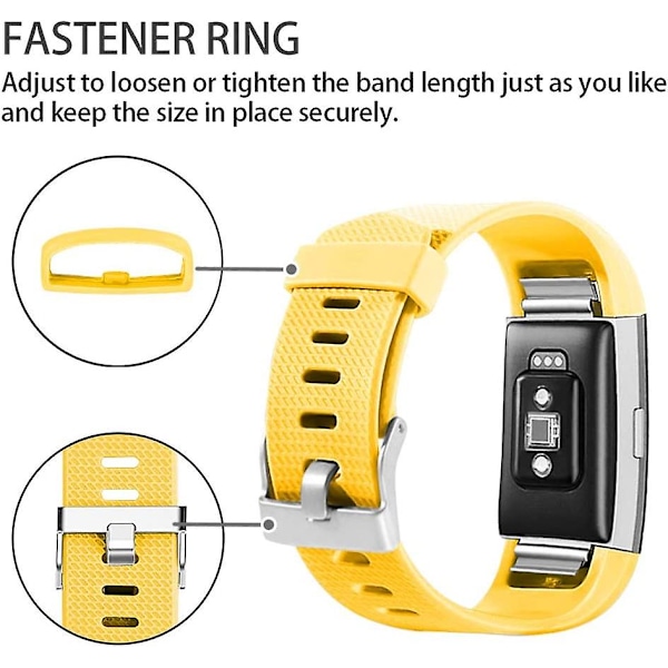 Udskiftningsbånd, der er kompatible med Fitbit Charge 2, Classic & Special Edition justerbare sportsarmbånd Lemon Yellow Small