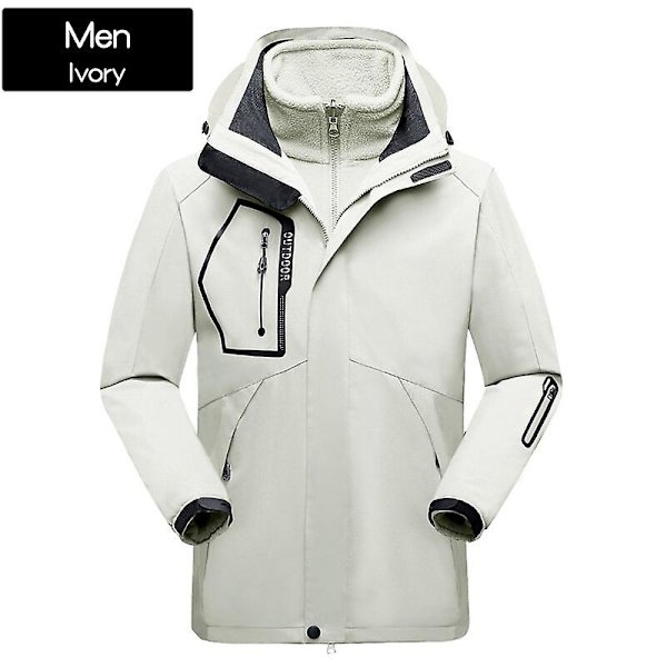 Dame Ski Wear Winter Warm Ski Hettegenser Sett Vindtett Vanntett 3 I 1 jakke white xl