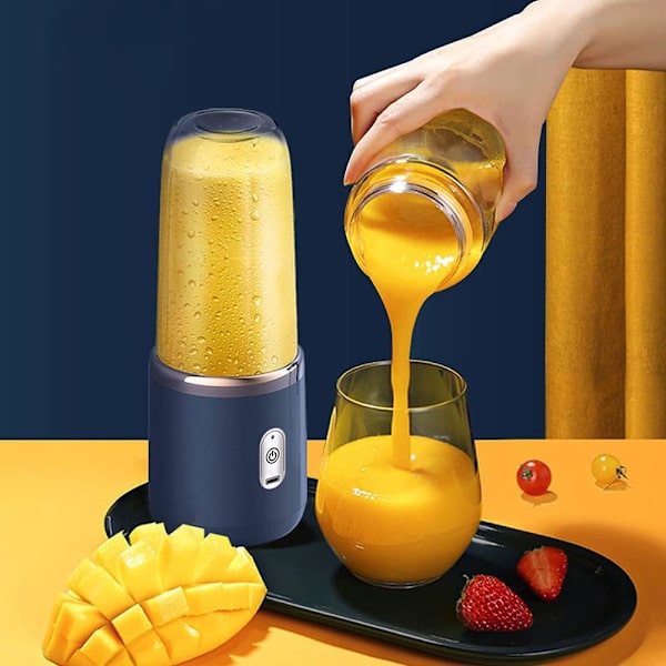 Juice Blender 40W Blender Cup Återuppladdningsbar USB Dubbel Kopp Rosa