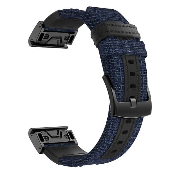 Lærreds- og læderurrem til Garmin Fenix5x Plus Fenix3, håndledsrem Størrelse: 150+110 mm Blue