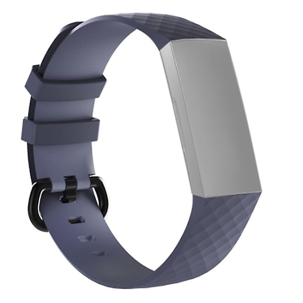 Diamond Pattern Silikon Watch Band For Fitbit Charge 3 Small Size190*18mm Gray