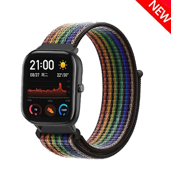 20 mm 22 mm watch för Amazfit Gts/2/2e/4/3/mini Gtr 4/2/3/ pro 47 mm Stratos 3 nylon Pulseira Correa Amazfit bipsband pride black 22mm