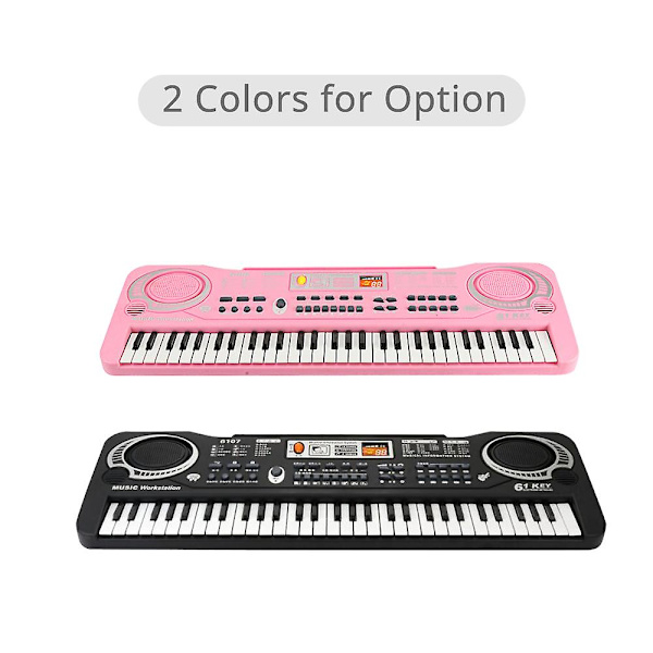 61 tangenter Elektronisk Orgel Usb Digital Keyboard Klaver Musikinstrument Børnelegetøj med mikrofon Black