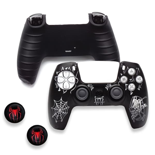 Silikonskal för PS5-handkontroll med 2 joystick-skydd M02 vit